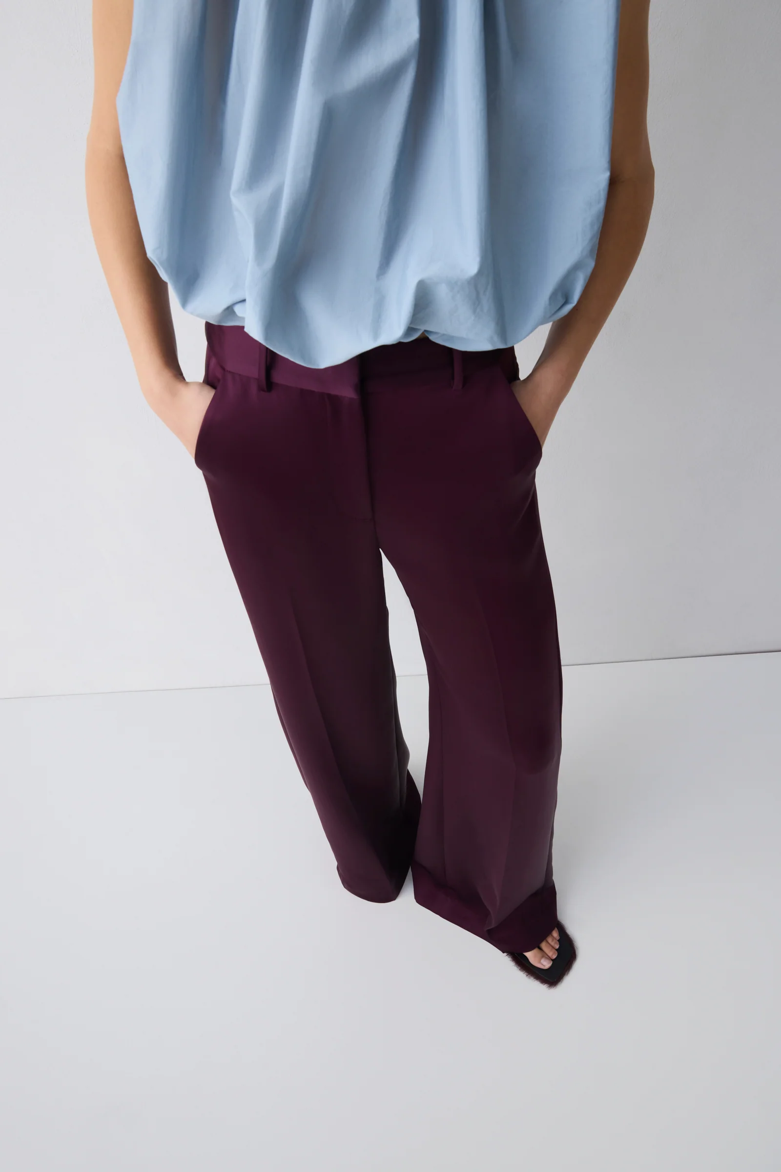 PLUM SATIN PULSE PANT - Image 3