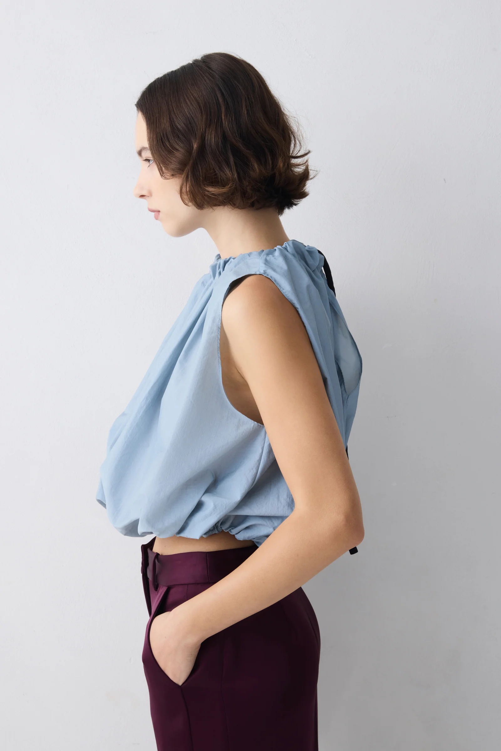 PLUM SATIN PULSE PANT - Image 4