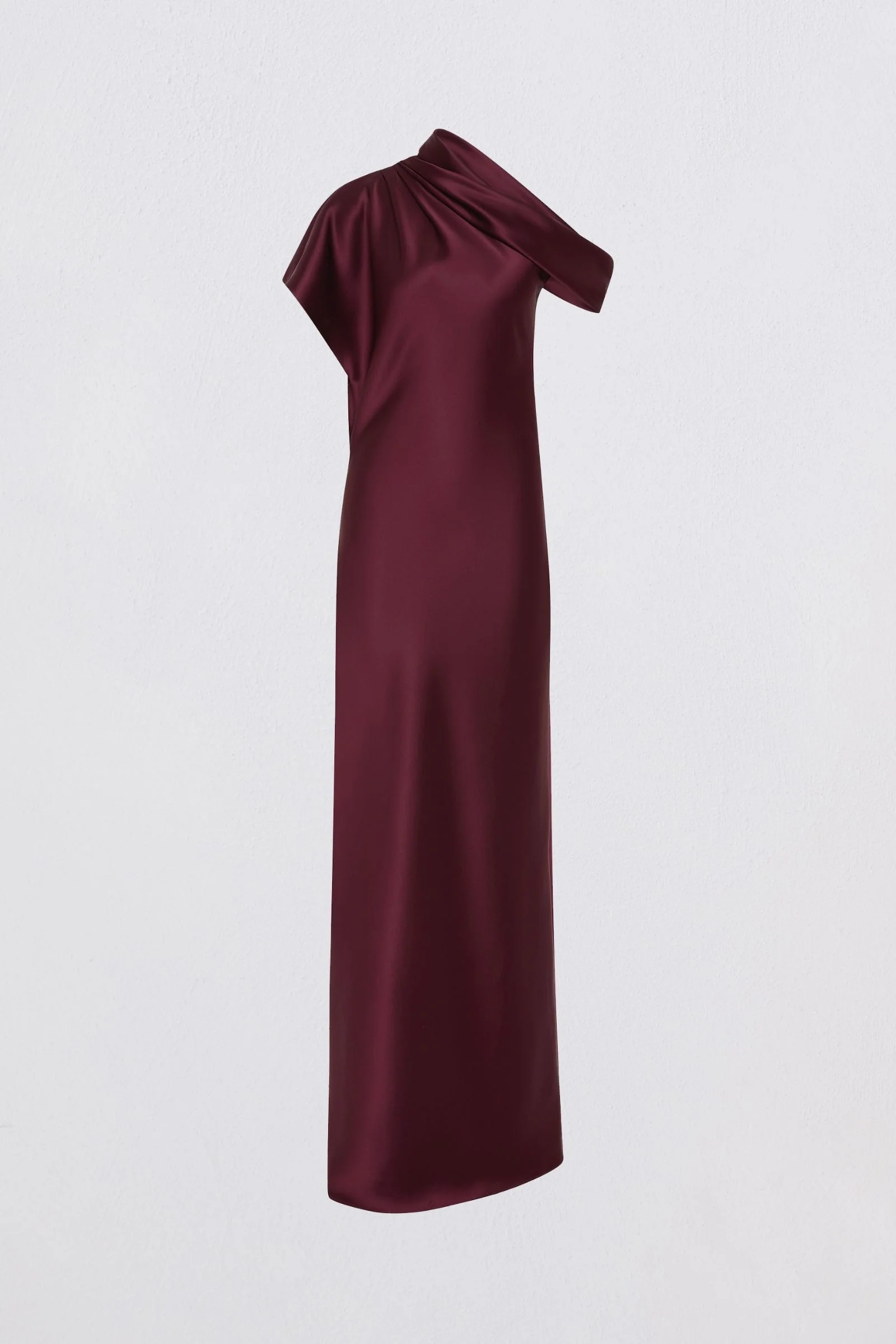 PLUM SATIN SWAY GOWN - Image 7