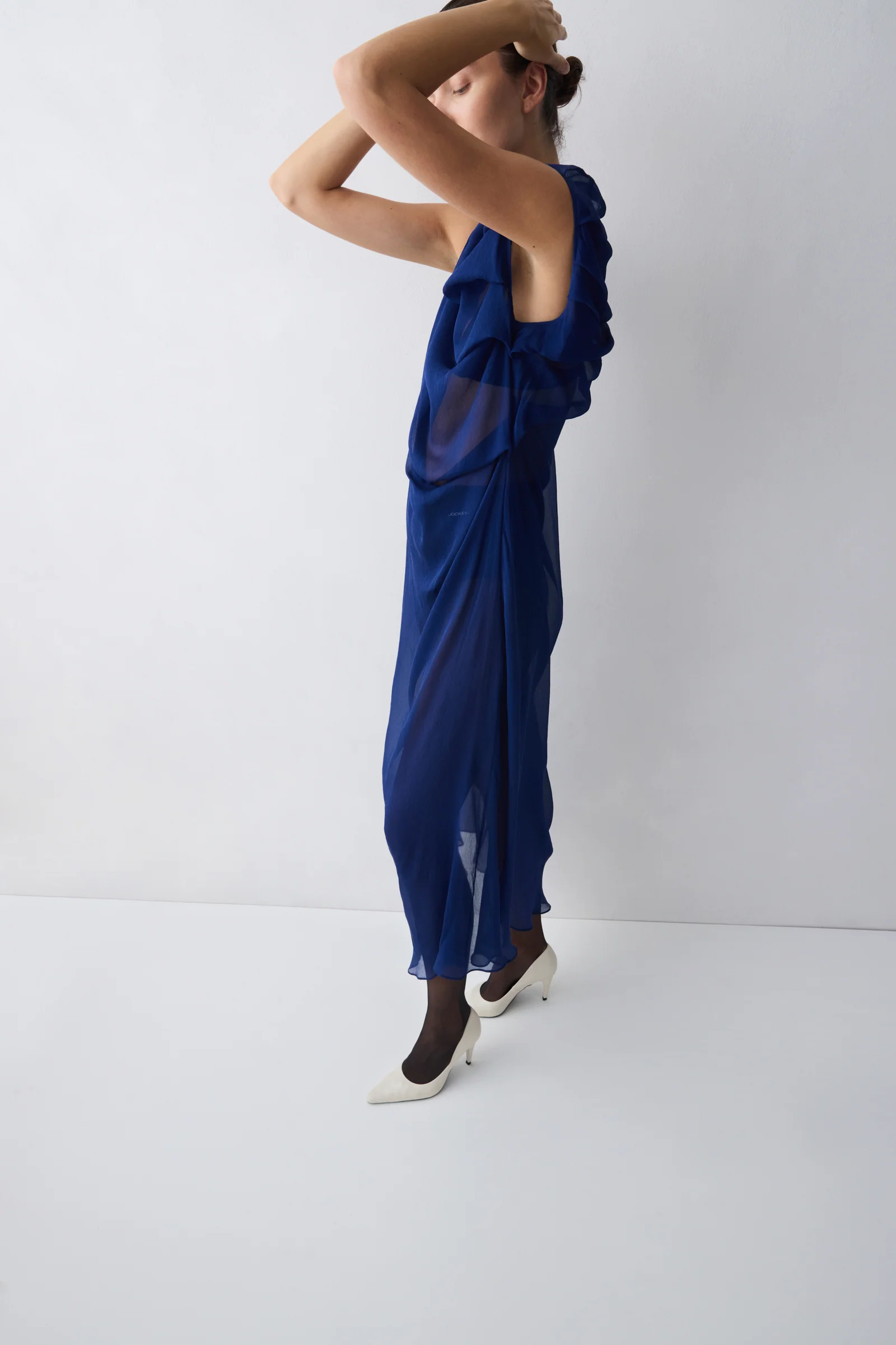 ROYAL SILK GEORGETTE TUMBLE DRESS - Image 4