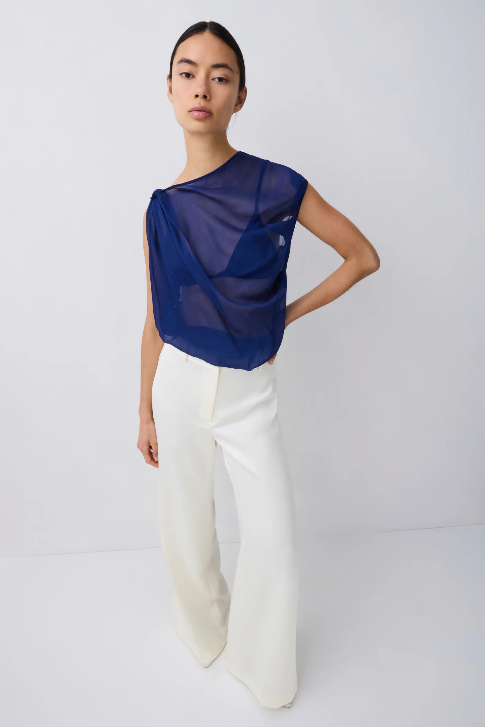 ROYAL SILK GEORGETTE TUMBLE TOP