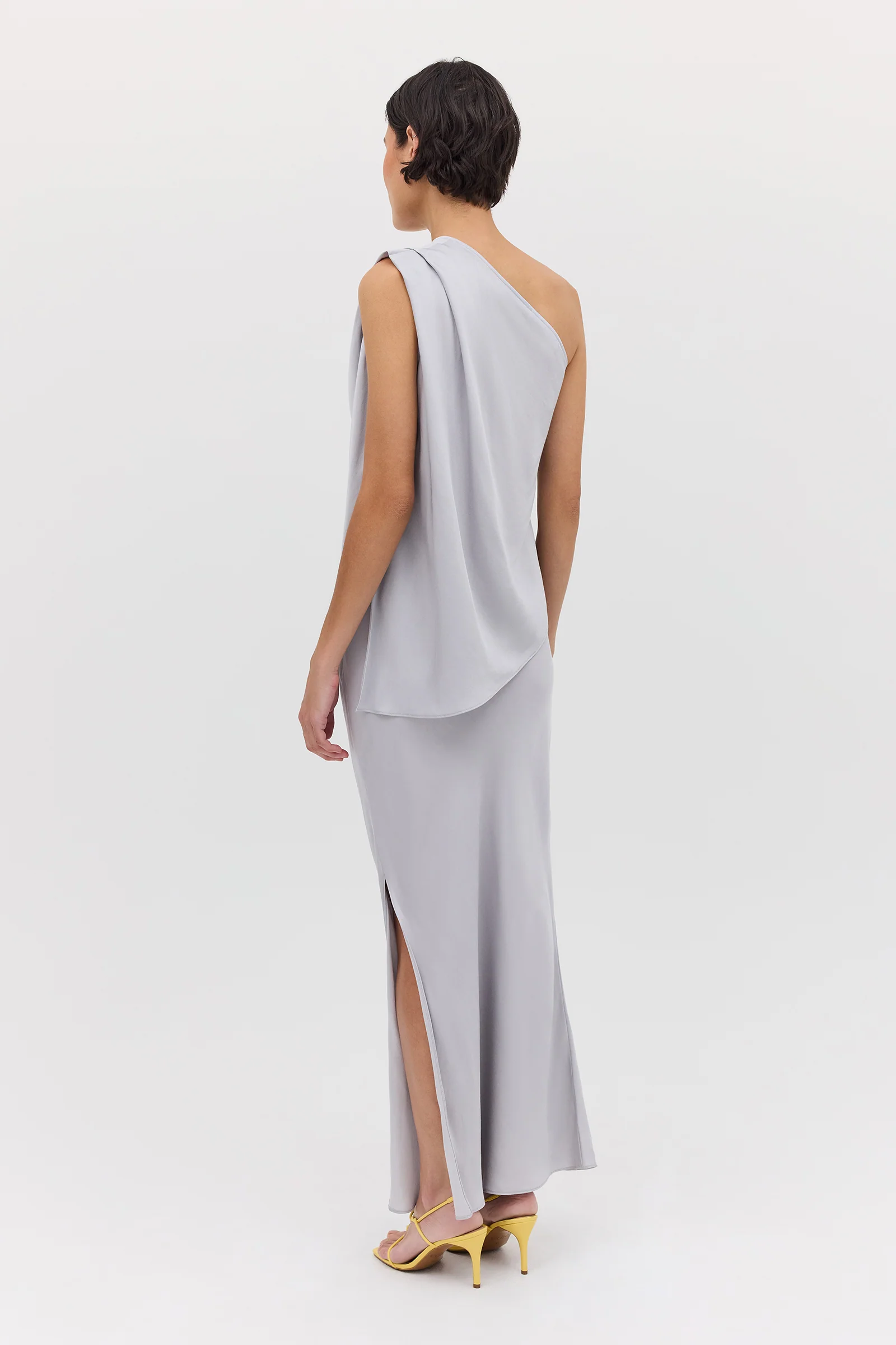 SILVER SATIN LEONORA SKIRT - Image 6