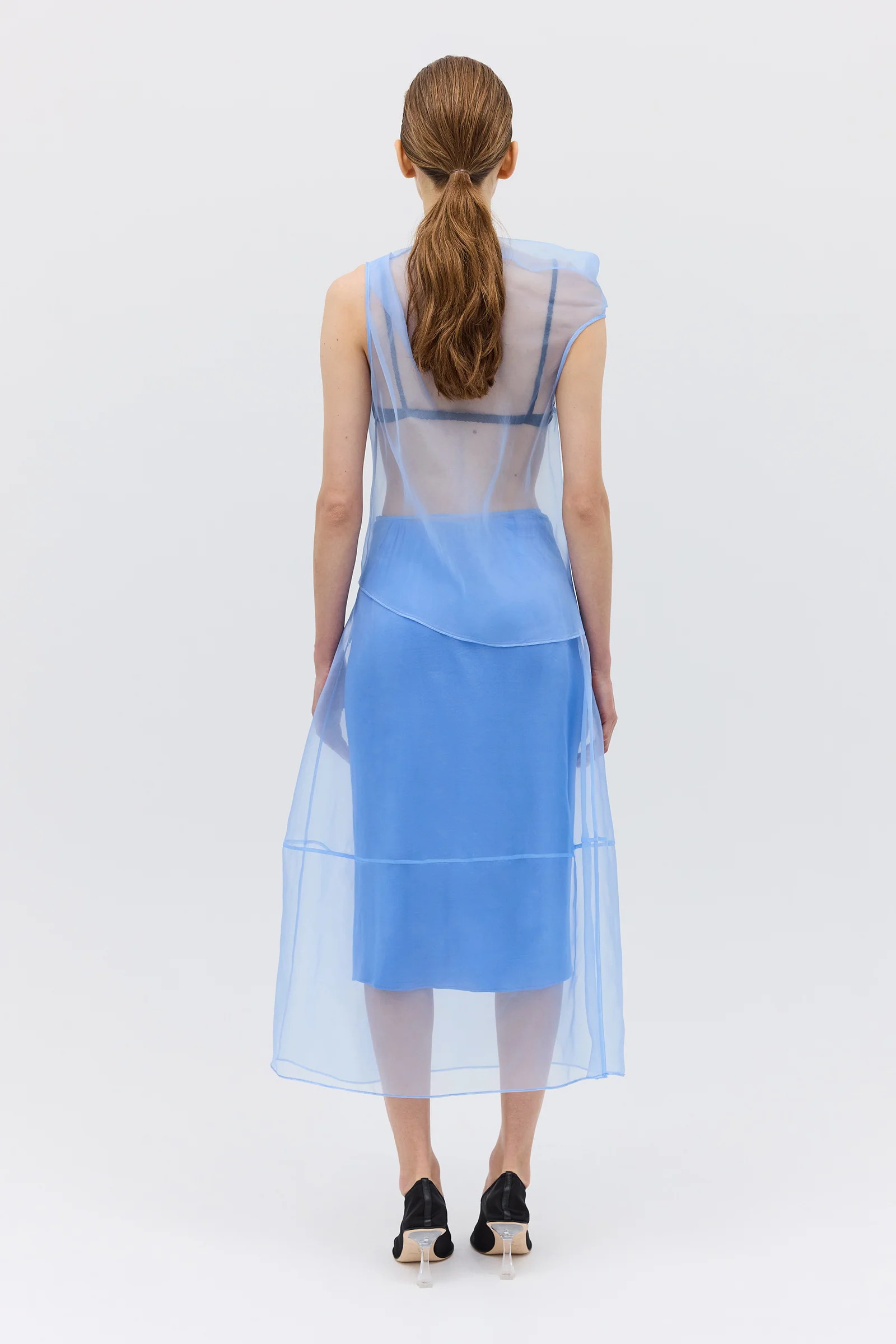 SKY ORGANZA CURVATURE SKIRT - Image 6