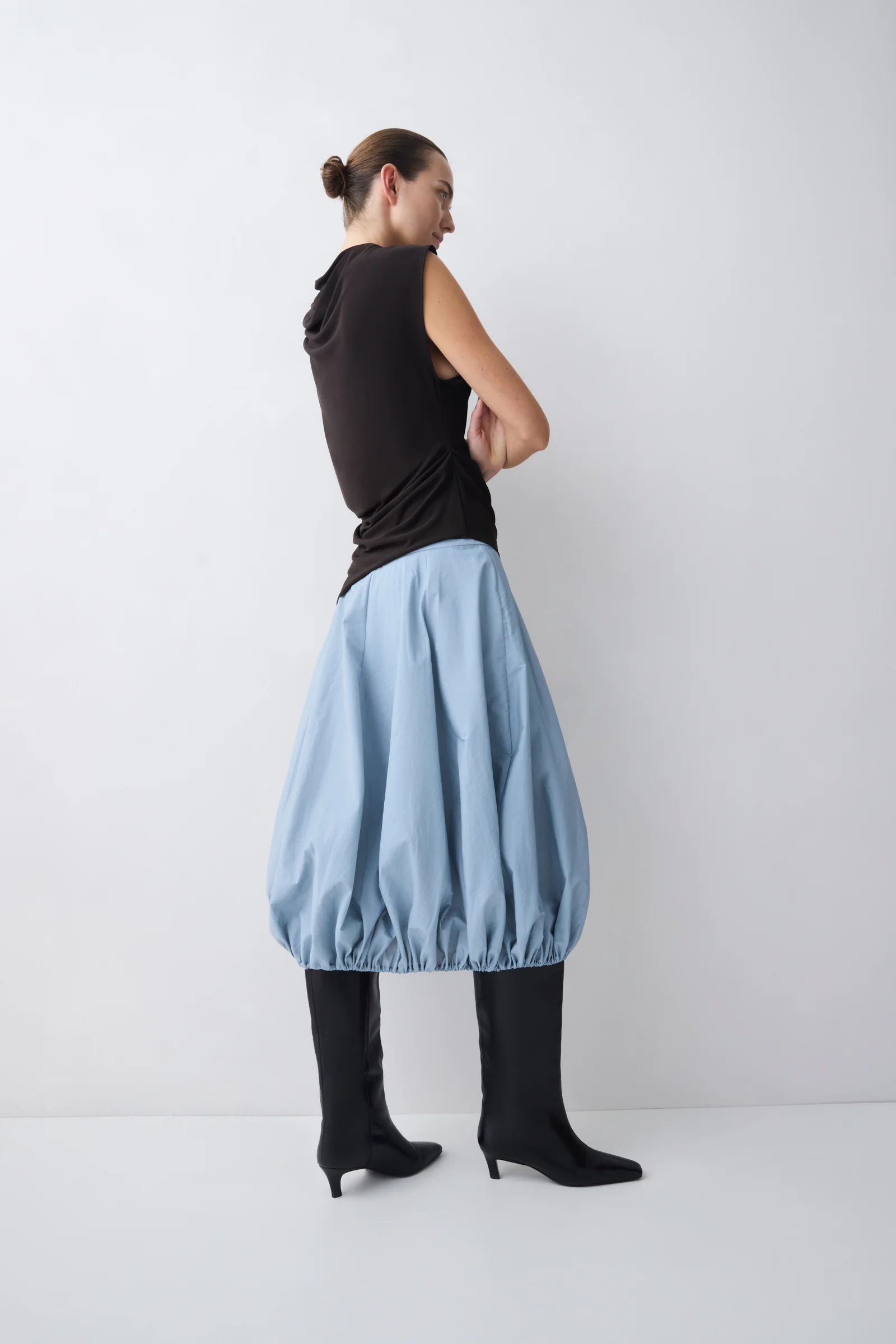 STEEL TAFFETA HORIZON SKIRT - Image 3
