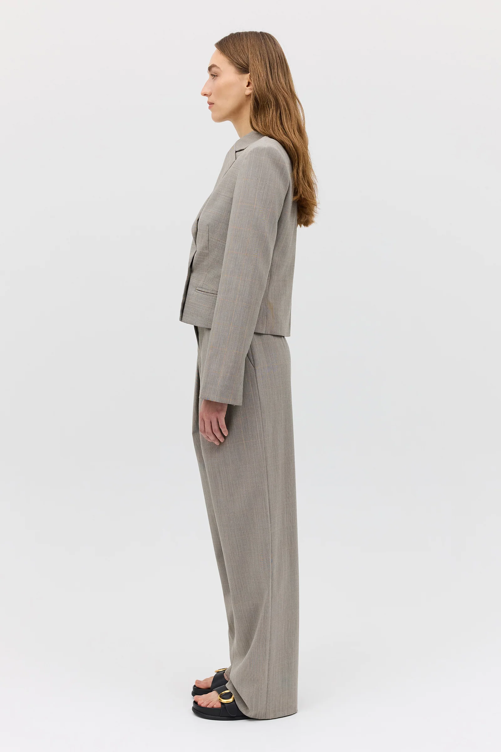 STONE CHECK SUITING MURMUR JACKET - Image 5