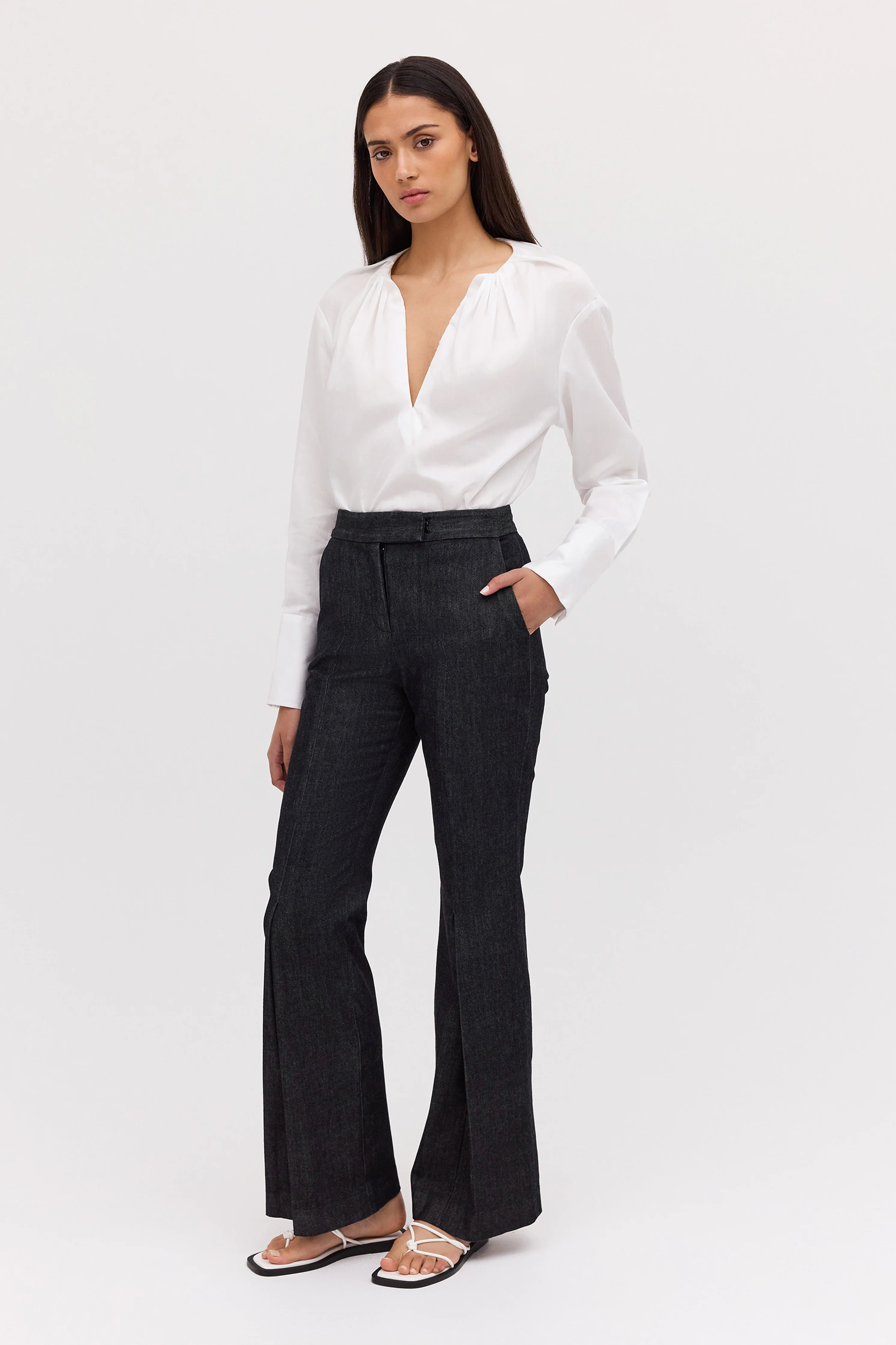 WHITE COTTON CIRCA SHIRT - Image 3