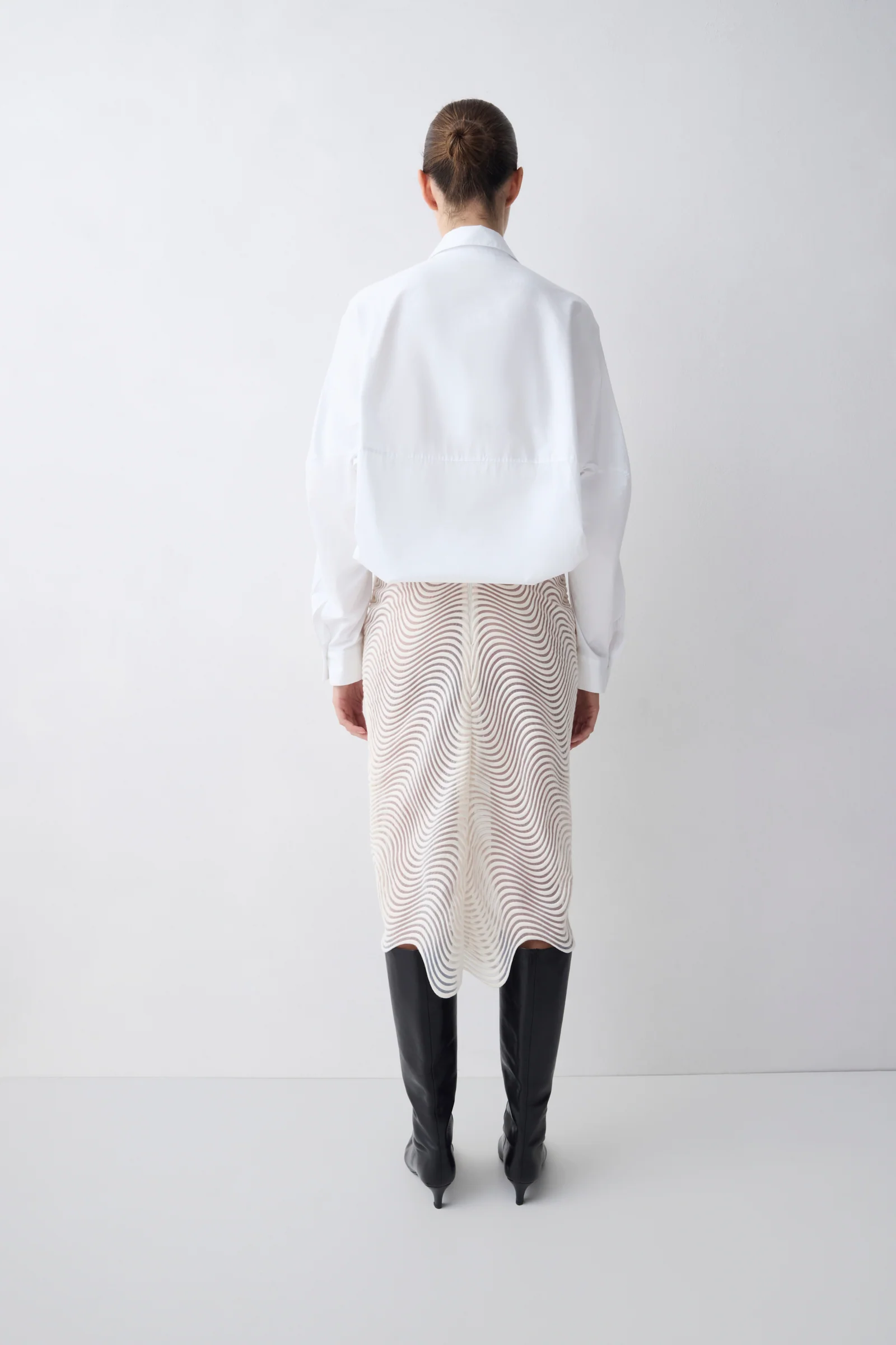 WHITE COTTON SHIRTING EVOLVE SHIRT - Image 3