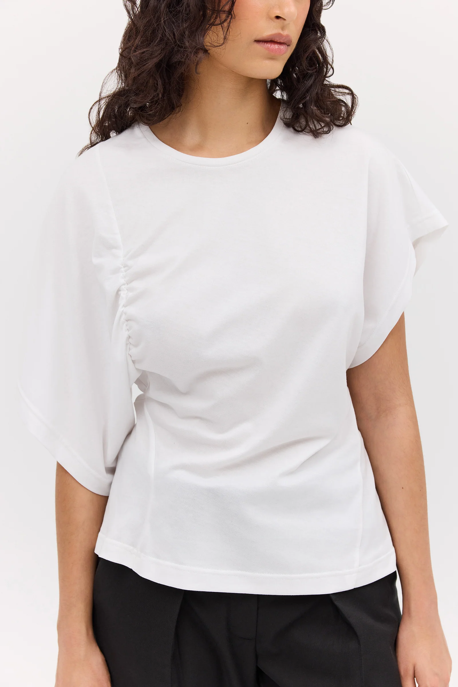 WHITE JERSEY SYNCHRONISE TOP - Image 3