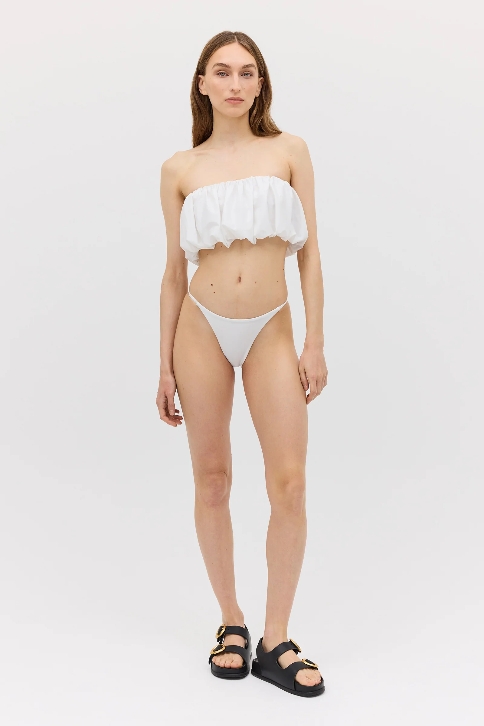 WHITE SPANDEX EXHALE SWIM BOTTOM - Image 3